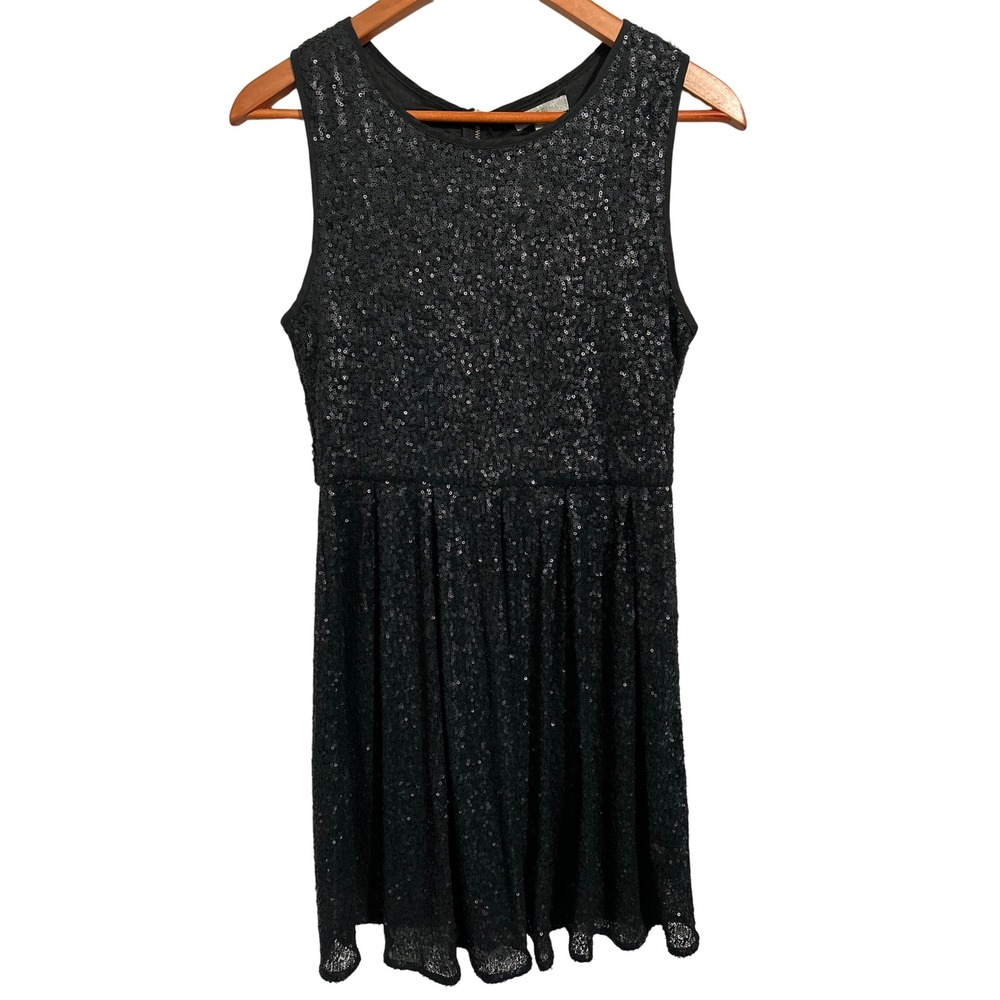ISSI Fully Sequined Black Sleeveless Cocktail Dress women's Size Medium